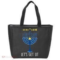 Lets Get Lit Happy Hanukkah Menorah Jewish Tote Bag thumb 0
