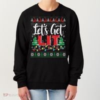 Lets Get Lit Christmas Lights Ugly Sweater Xmas Ing Gift Women's Sweatshirt thumb 0