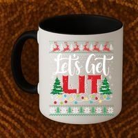 Lets Get Lit Christmas Lights Ugly Sweater Xmas Ing Gift Coffee Mug thumb 2