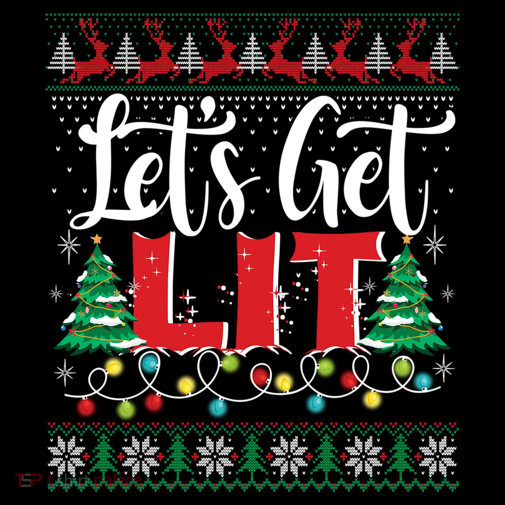 Lets Get Lit Christmas Lights Ugly Sweater Xmas Ing Gift Women's Hoodie