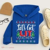 Lets Get Lit Christmas Lights Ugly Sweater Xmas Ing Gift Hoodie thumb 4