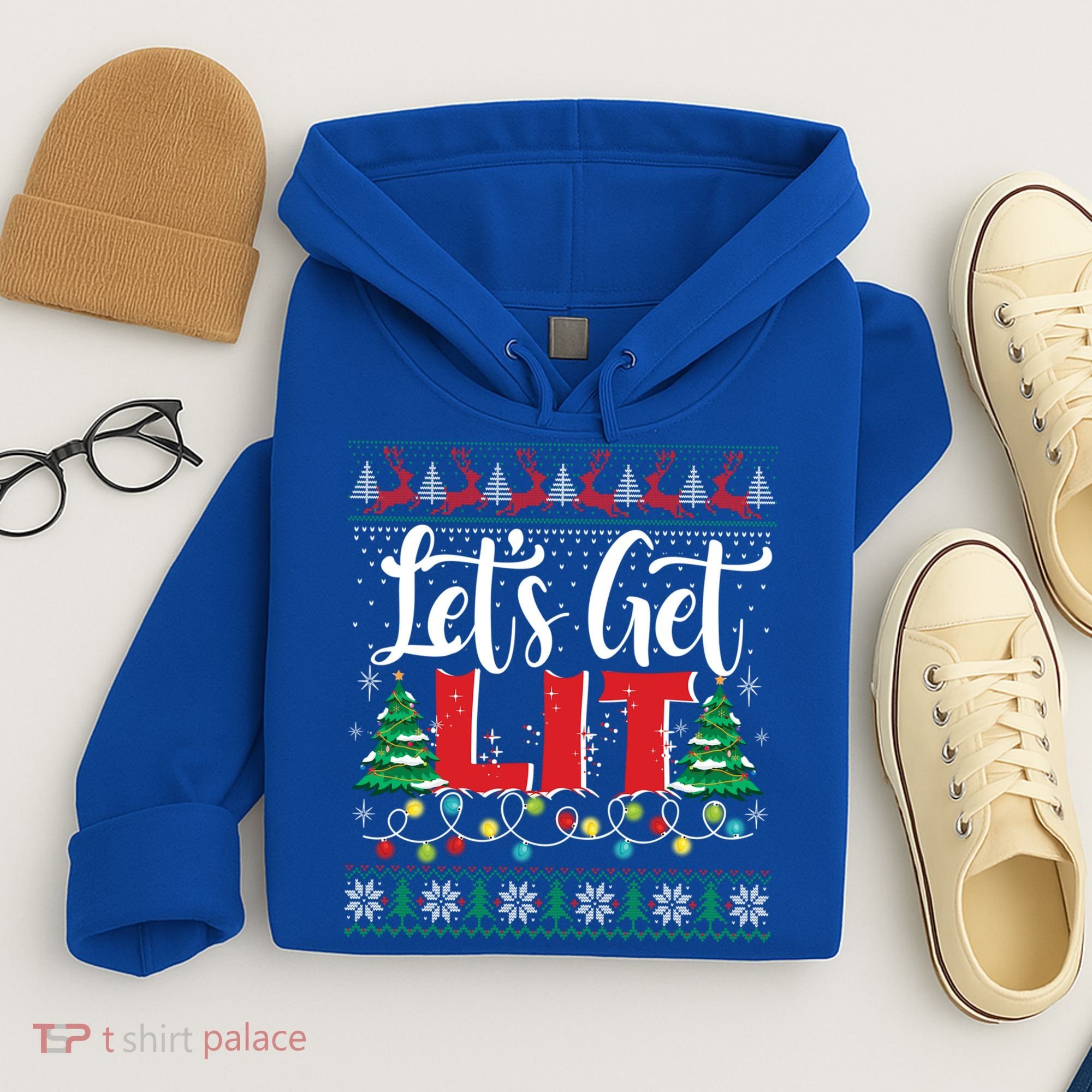 Lets Get Lit Christmas Lights Ugly Sweater Xmas Ing Gift Hoodie