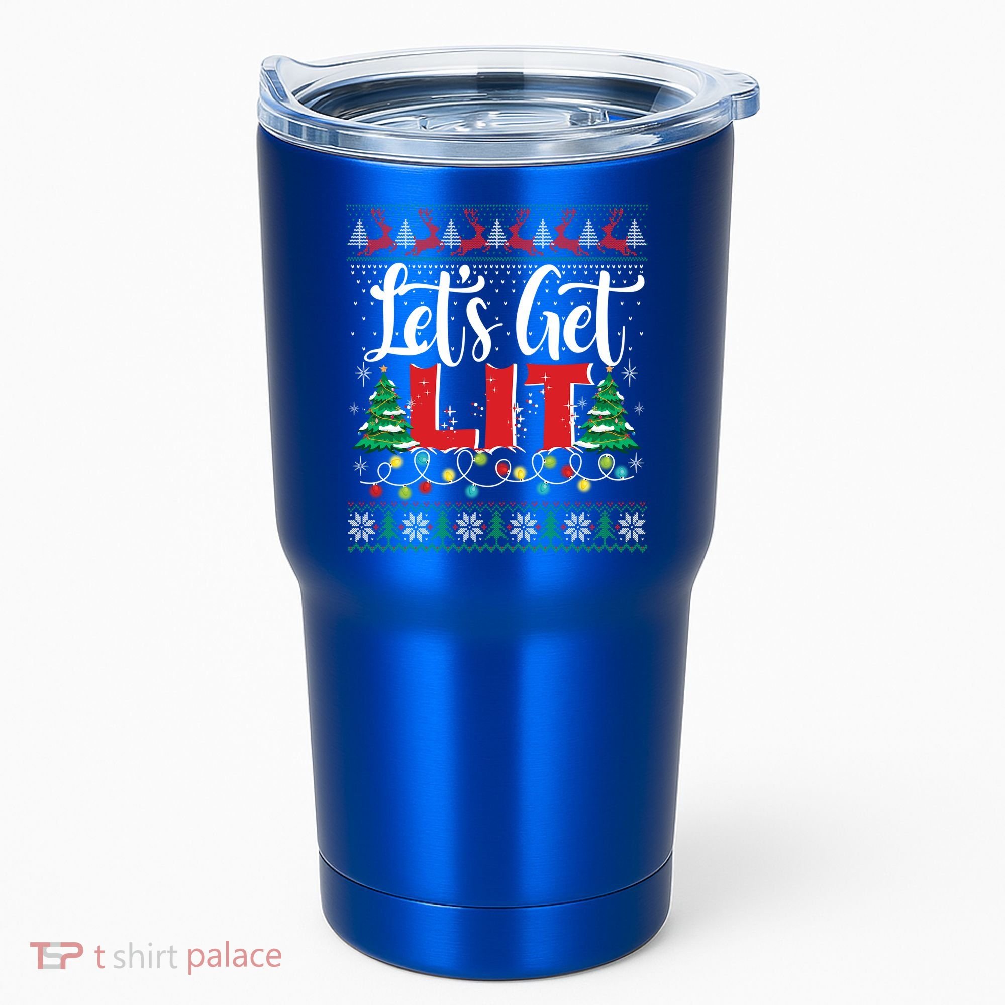 Lets Get Lit Christmas Lights Ugly Sweater Xmas Ing Gift Tumbler