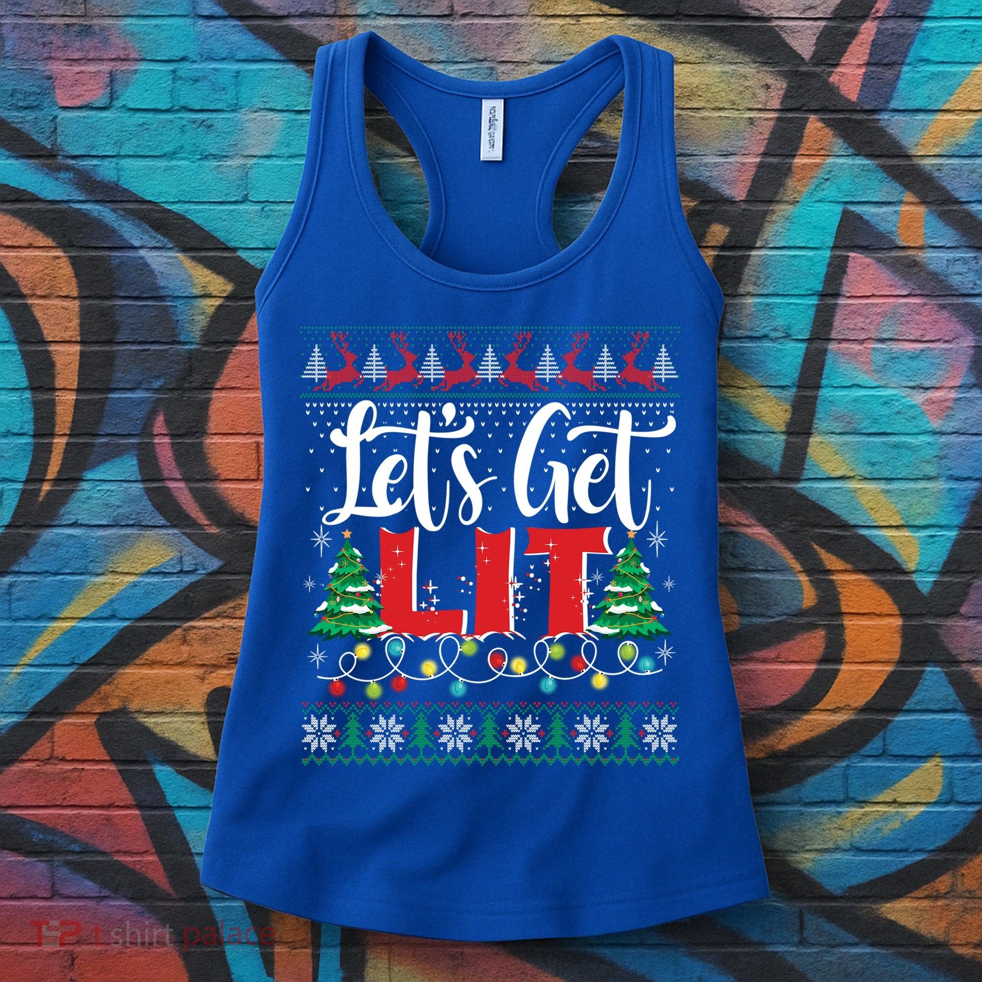 Lets Get Lit Christmas Lights Ugly Sweater Xmas Ing Gift Women's Tank Top