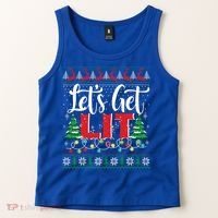 Lets Get Lit Christmas Lights Ugly Sweater Xmas Ing Gift Tank Top thumb 2