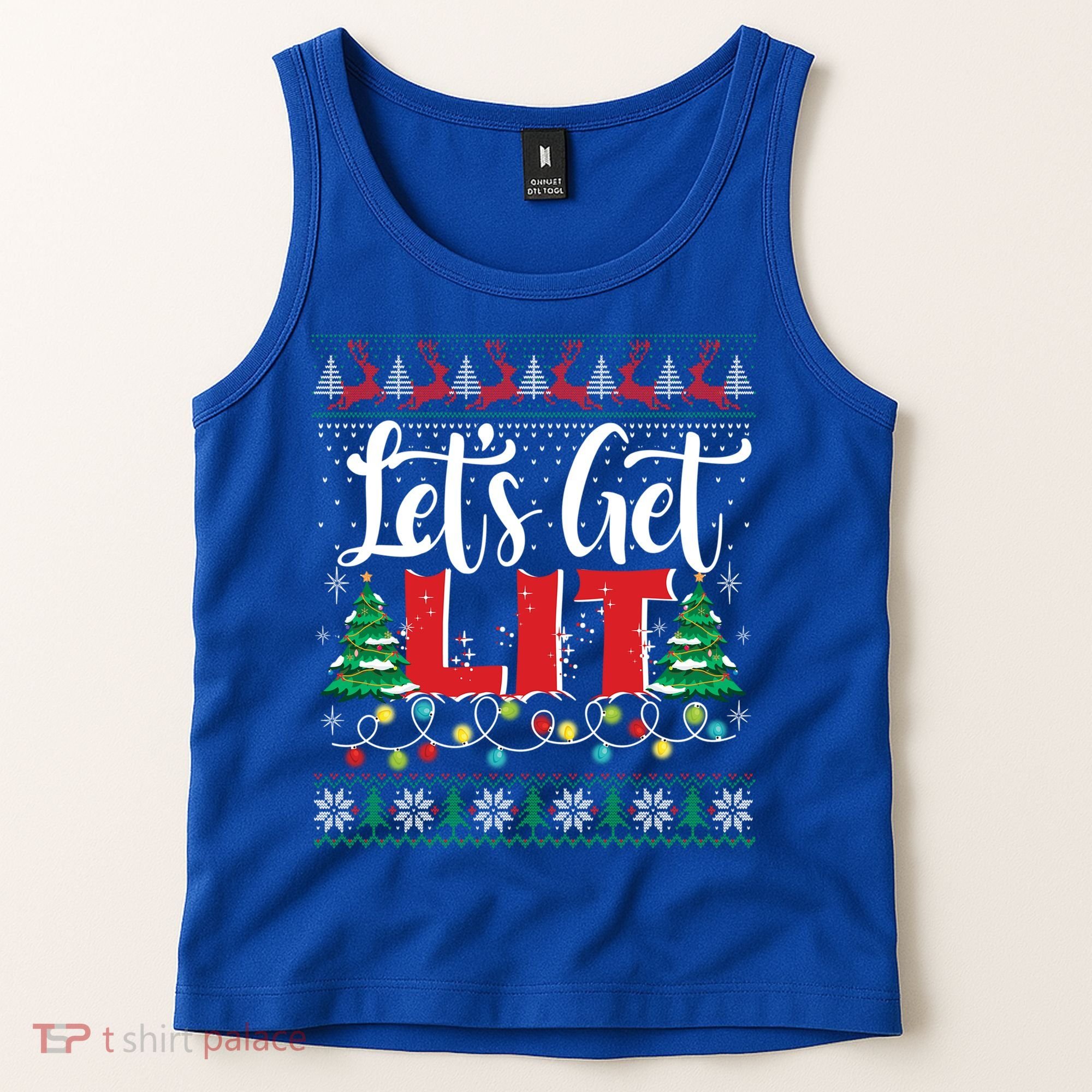 Lets Get Lit Christmas Lights Ugly Sweater Xmas Ing Gift Tank Top