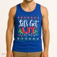 Lets Get Lit Christmas Lights Ugly Sweater Xmas Ing Gift Tank Top thumb 3