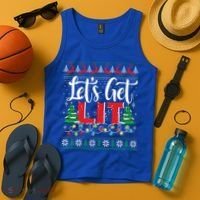 Lets Get Lit Christmas Lights Ugly Sweater Xmas Ing Gift Tank Top thumb 4