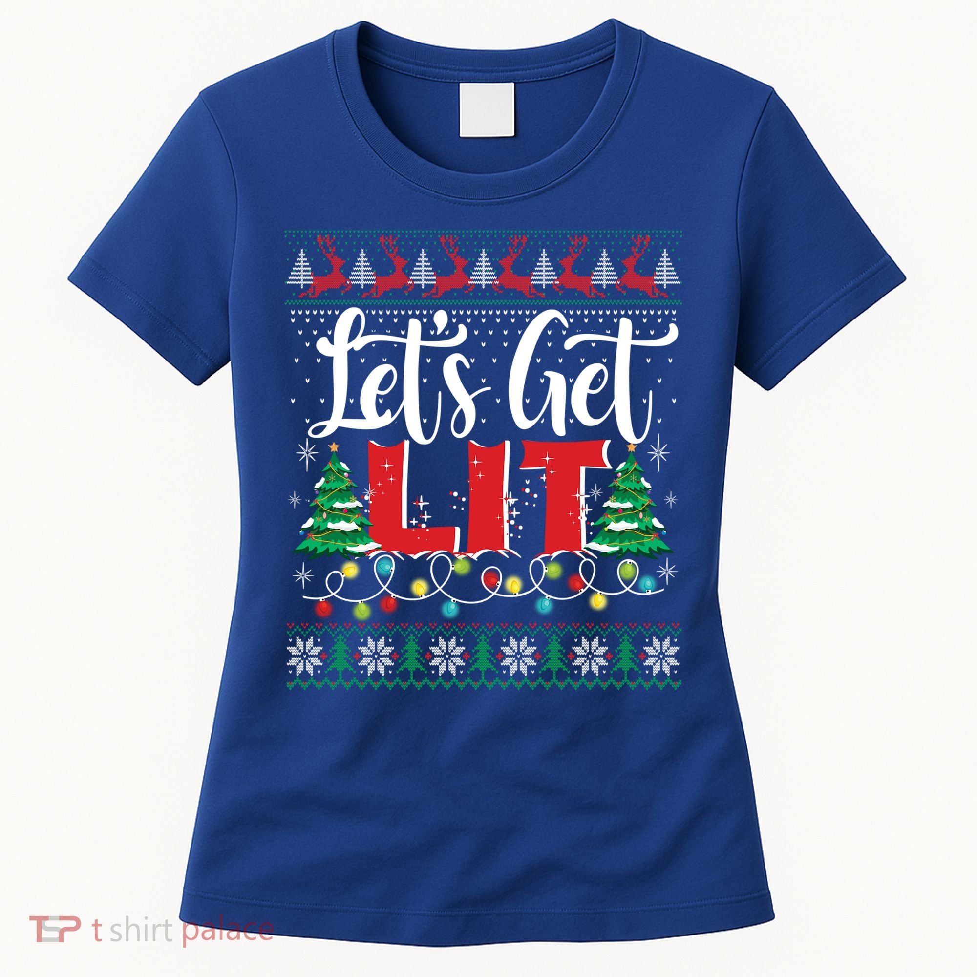 Lets Get Lit Christmas Lights Ugly Sweater Xmas Ing Gift Women's T-Shirt