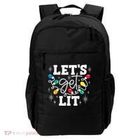 Let's Get Lit Drinking Santa Hat Christmas Lights Funny  Backpack thumb 0
