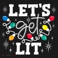 Let's Get Lit Drinking Santa Hat Christmas Lights Funny  Backpack thumb 2