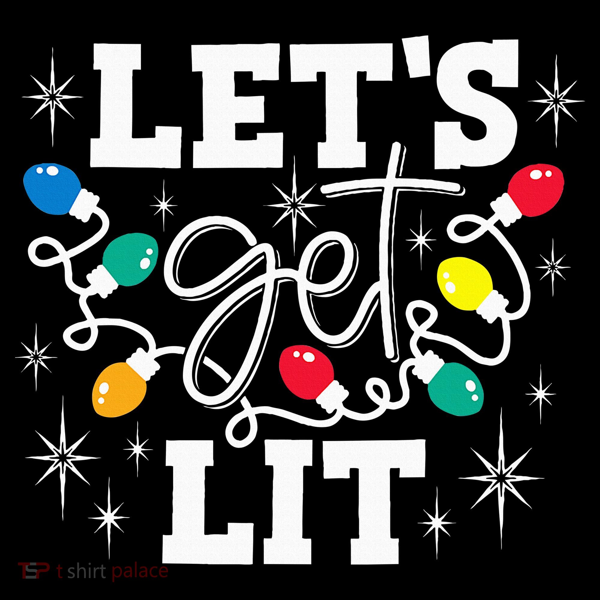 Let's Get Lit Drinking Santa Hat Christmas Lights Funny  Women's Hoodie