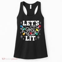 Let's Get Lit Drinking Santa Hat Christmas Lights Funny  Women's Tank Top thumb 0
