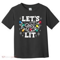 Let's Get Lit Drinking Santa Hat Christmas Lights Funny  Toddler T-Shirt thumb 0