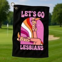 LetS Go Lesbians Lgbtq Lesbian Pride Month Golf Towel thumb 1