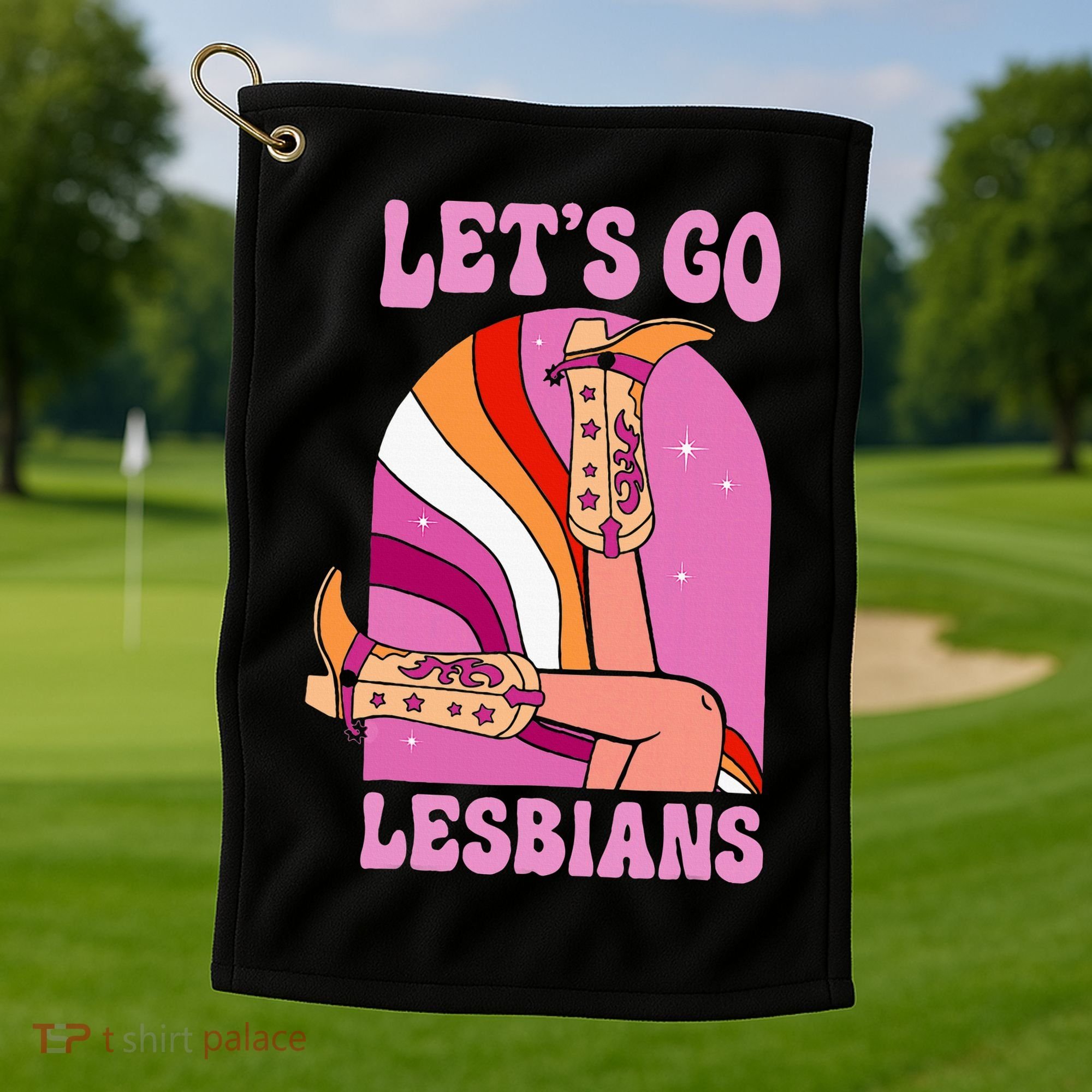 LetS Go Lesbians Lgbtq Lesbian Pride Month Golf Towel