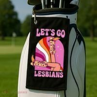 LetS Go Lesbians Lgbtq Lesbian Pride Month Golf Towel thumb 2