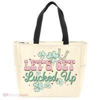 Lets Get Lucked Up St Patricks Shamrock Irish Lucky Vibes Tote Bag thumb 0