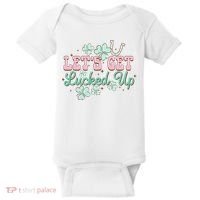Lets Get Lucked Up St Patricks Shamrock Irish Lucky Vibes Baby Bodysuit thumb 0