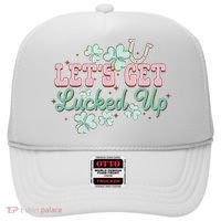 Lets Get Lucked Up St Patricks Shamrock Irish Lucky Vibes Hat thumb 0