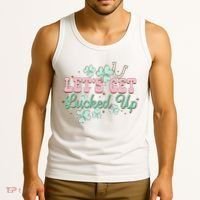 Lets Get Lucked Up St Patricks Shamrock Irish Lucky Vibes Tank Top thumb 3