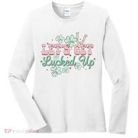 Lets Get Lucked Up St Patricks Shamrock Irish Lucky Vibes Women's Long Sleeve Shirt thumb 0
