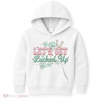 Lets Get Lucked Up St Patricks Shamrock Irish Lucky Vibes Kids Hoodie thumb 0