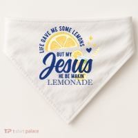 Life Gave Me Lemons But My Jesus Makes Lemonade USA-Made Doggie Bandana thumb 0