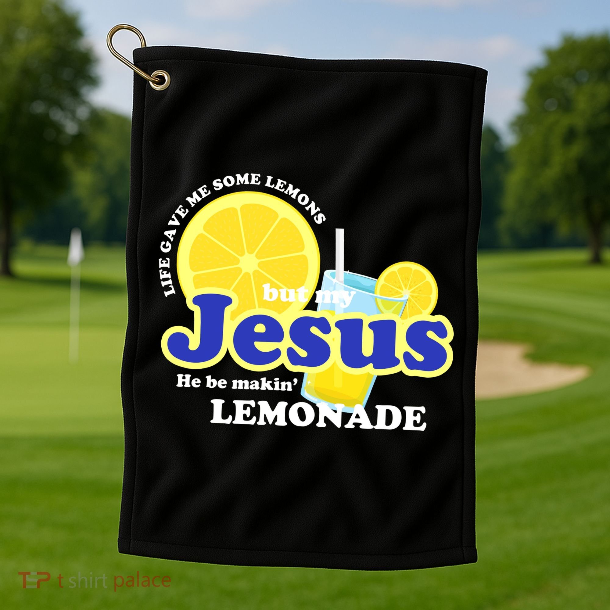 Life Gave Me Some Lemons Jesus Lemonade Christian Quote Golf Towel