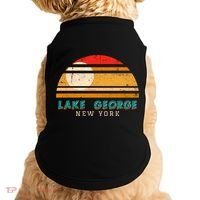 Lake George Ny Product Meaningful Gift Distressed Sunset Lake George Print Gift Doggie Tank thumb 0