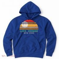 Lake George Ny Product Meaningful Gift Distressed Sunset Lake George Print Gift Hoodie thumb 0