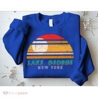Lake George Ny Product Meaningful Gift Distressed Sunset Lake George Print Gift Sweatshirt thumb 2