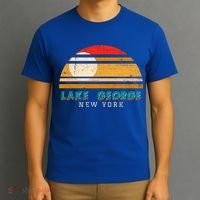 Lake George Ny Product Meaningful Gift Distressed Sunset Lake George Print Gift T-Shirt thumb 3