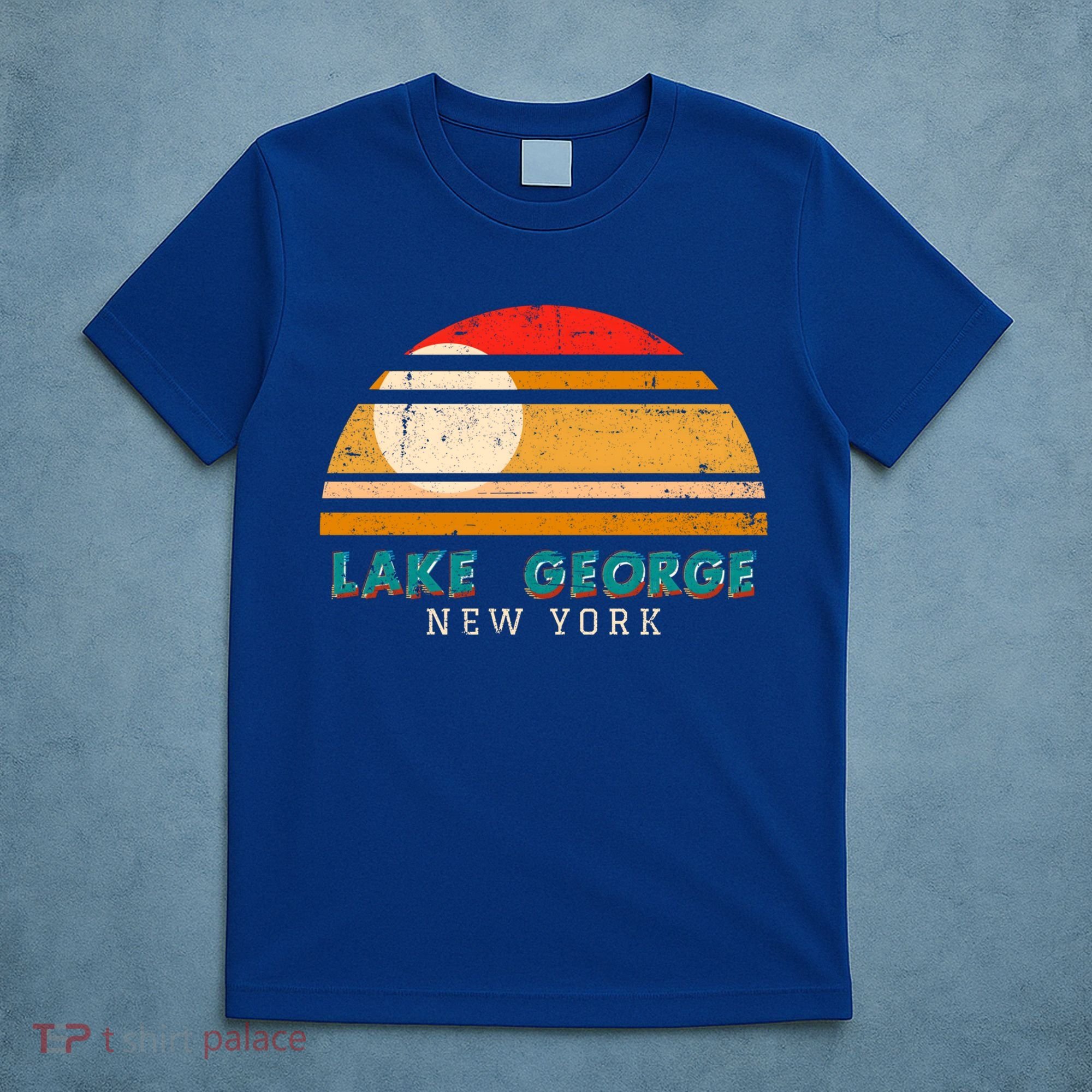 Lake George Ny Product Meaningful Gift Distressed Sunset Lake George Print Gift T-Shirt