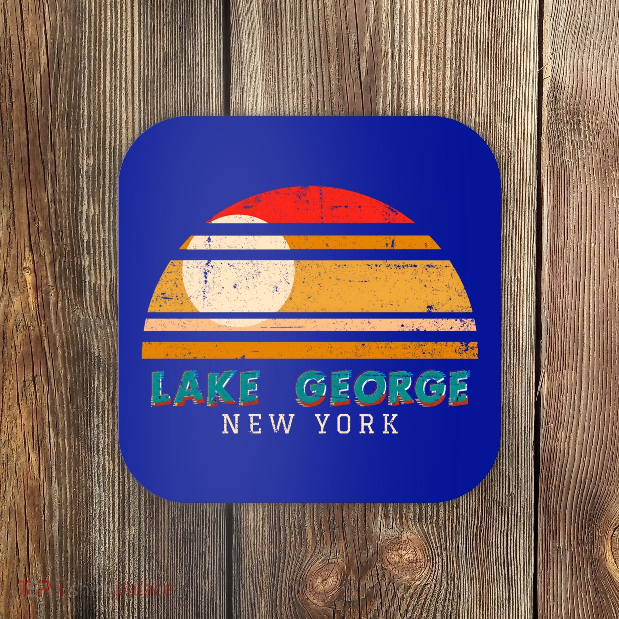 Lake George Ny Product Meaningful Gift Distressed Sunset Lake George Print Gift Coaster