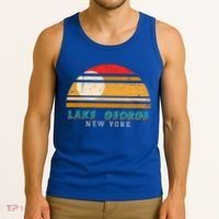 Lake George Ny Product Meaningful Gift Distressed Sunset Lake George Print Gift Tank Top thumb 3