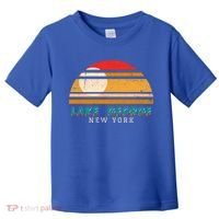 Lake George Ny Product Meaningful Gift Distressed Sunset Lake George Print Gift Toddler T-Shirt thumb 0