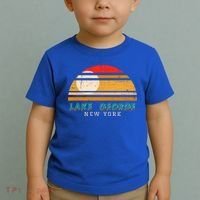 Lake George Ny Product Meaningful Gift Distressed Sunset Lake George Print Gift Toddler T-Shirt thumb 2
