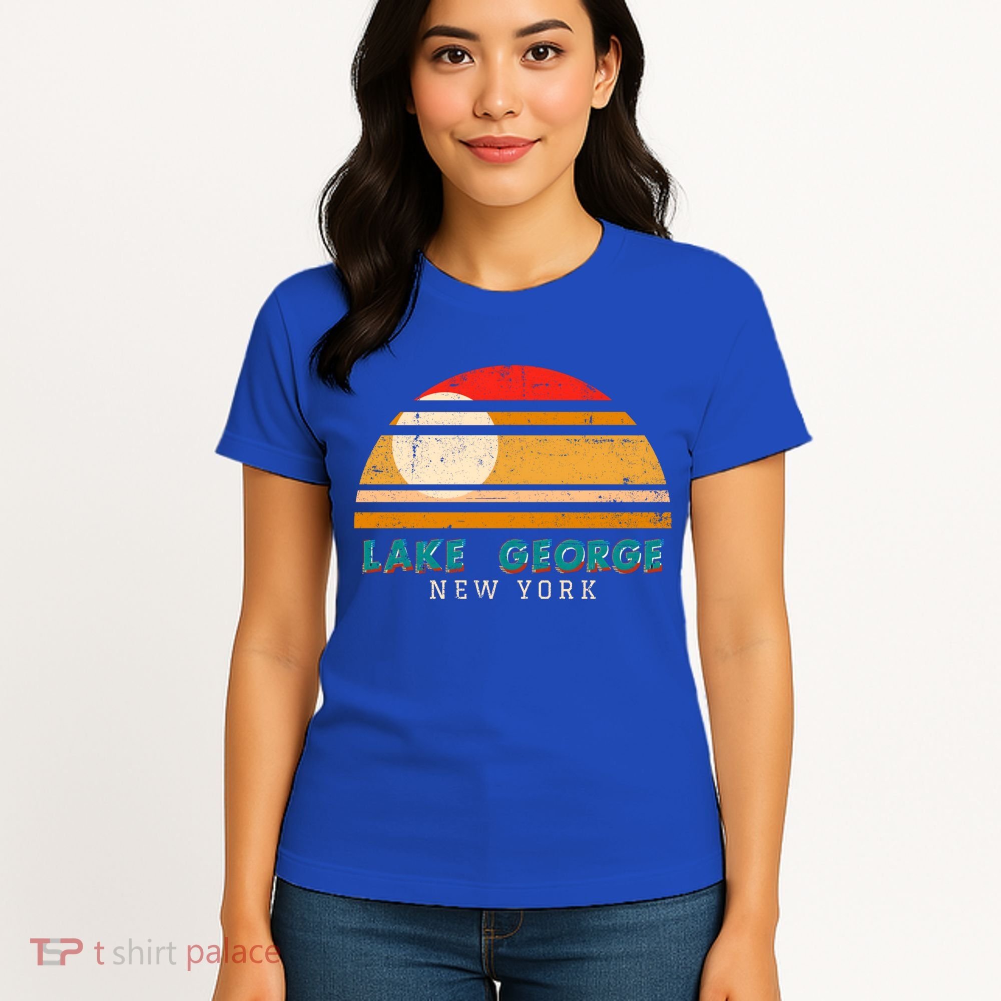 Lake George Ny Product Meaningful Gift Distressed Sunset Lake George Print Gift Women's T-Shirt