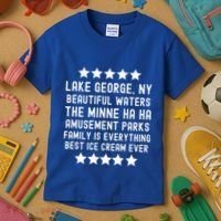 Lake George New York Beautiful Waters Amusement Parks Fun Kids T-Shirt thumb 3