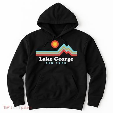 Lake George New York Sunset Mountains Hoodie