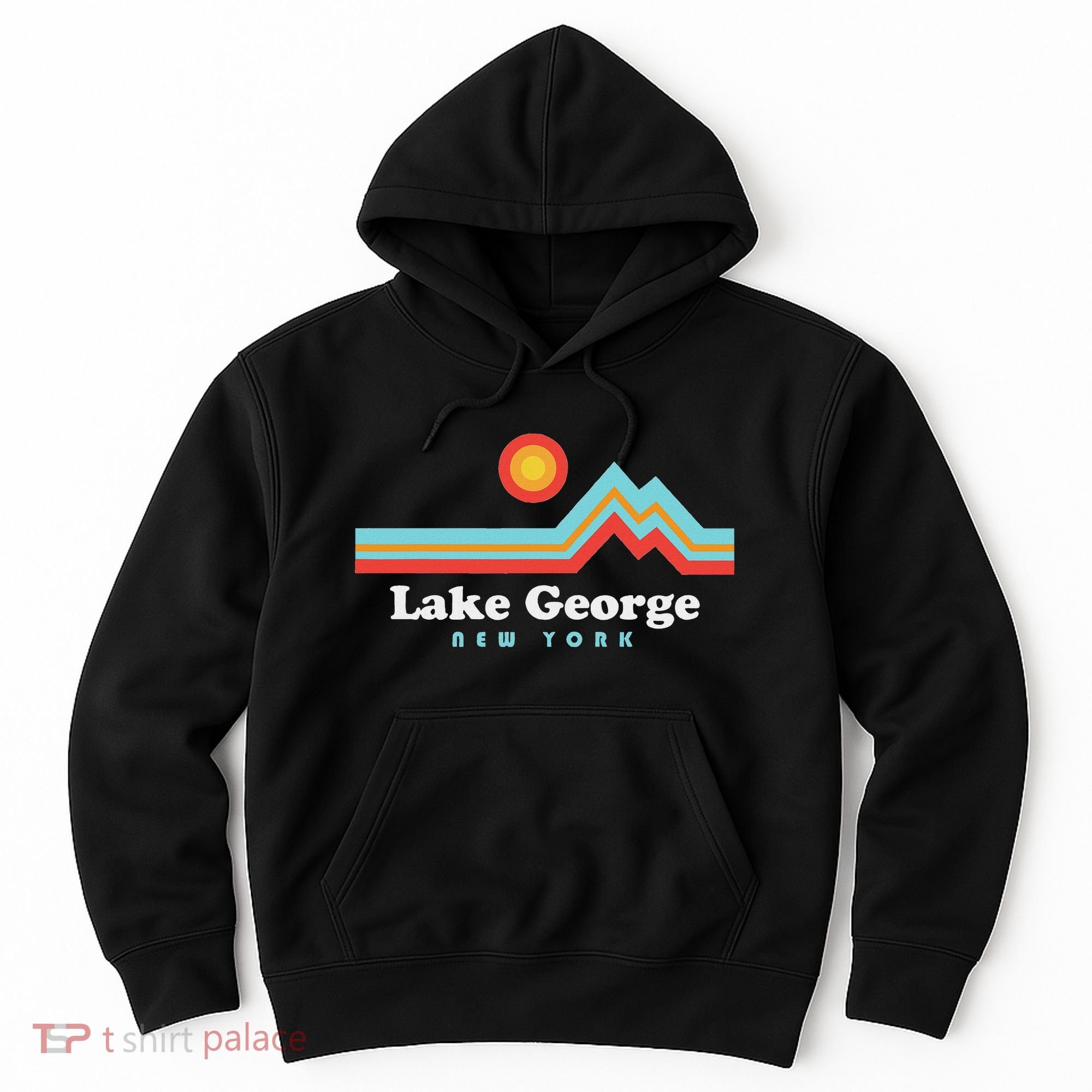 Lake George New York Sunset Mountains Hoodie