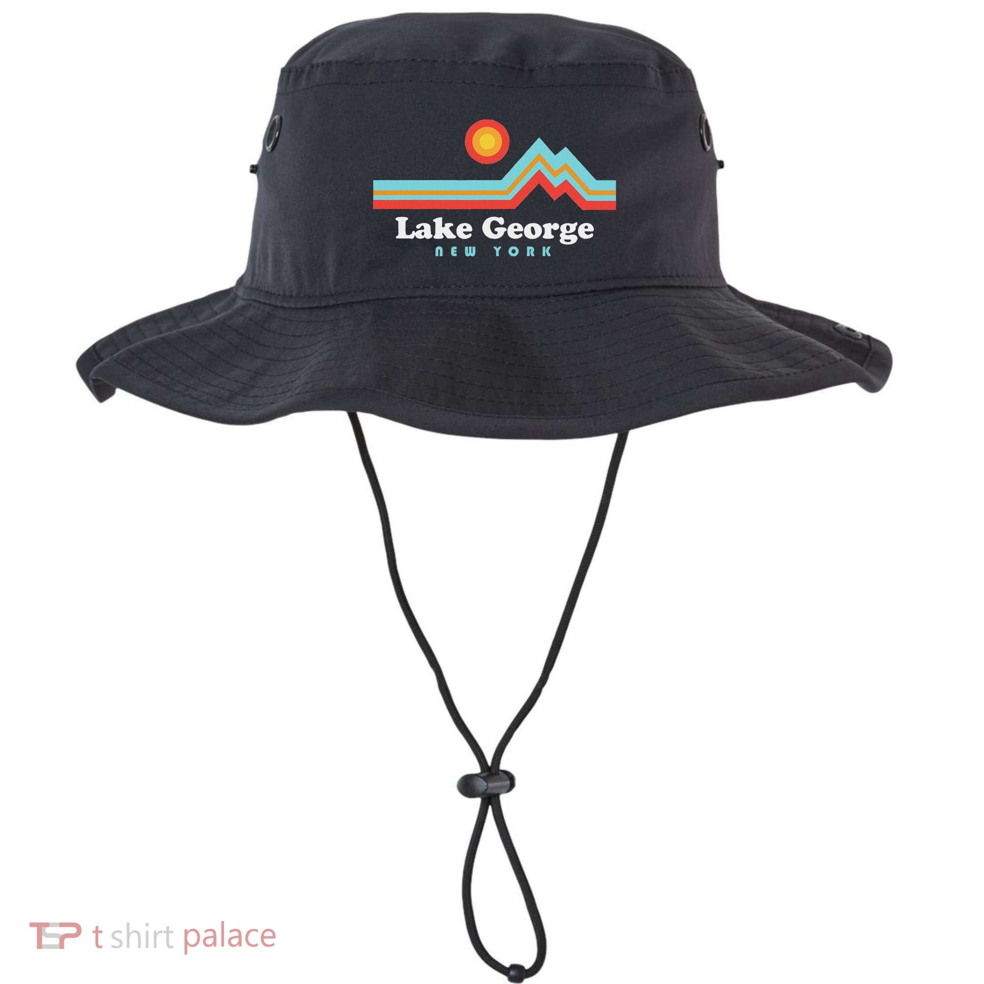 Lake George New York Sunset Mountains Bucket Hat