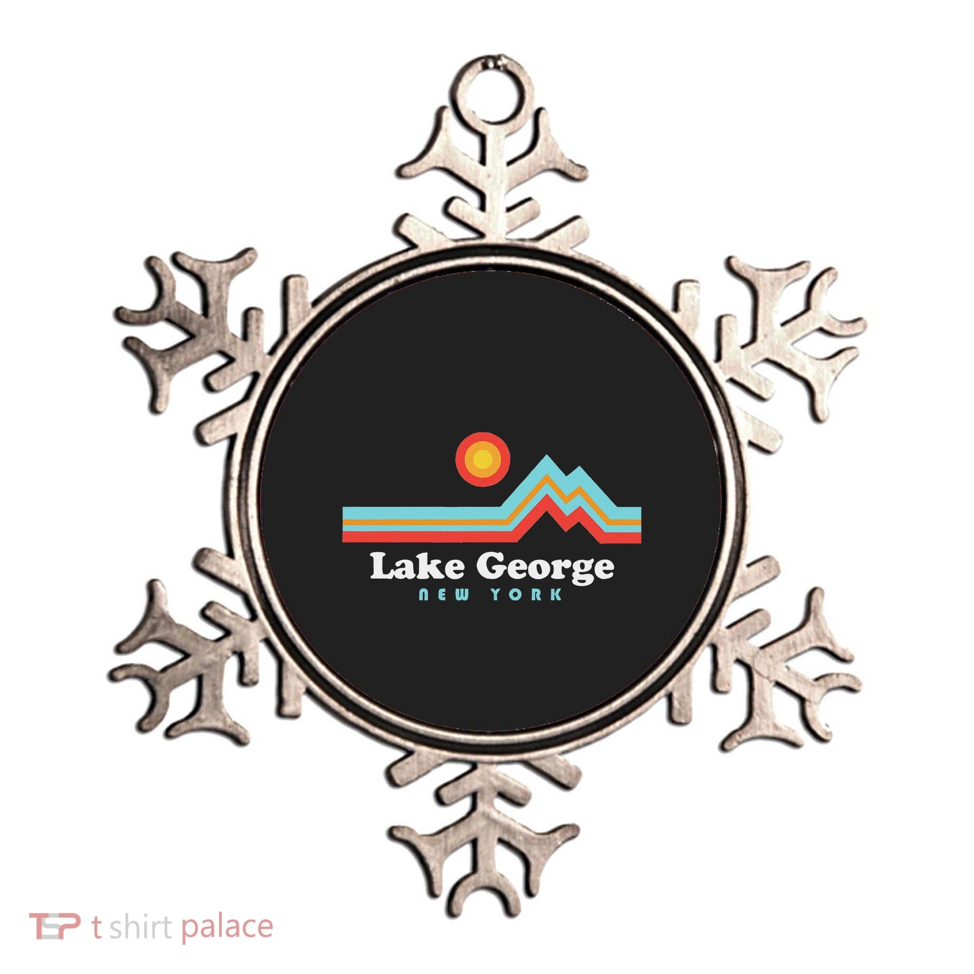 Lake George New York Sunset Mountains Ornament