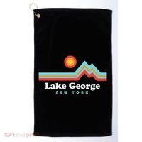 Lake George New York Sunset Mountains Golf Towel thumb 0