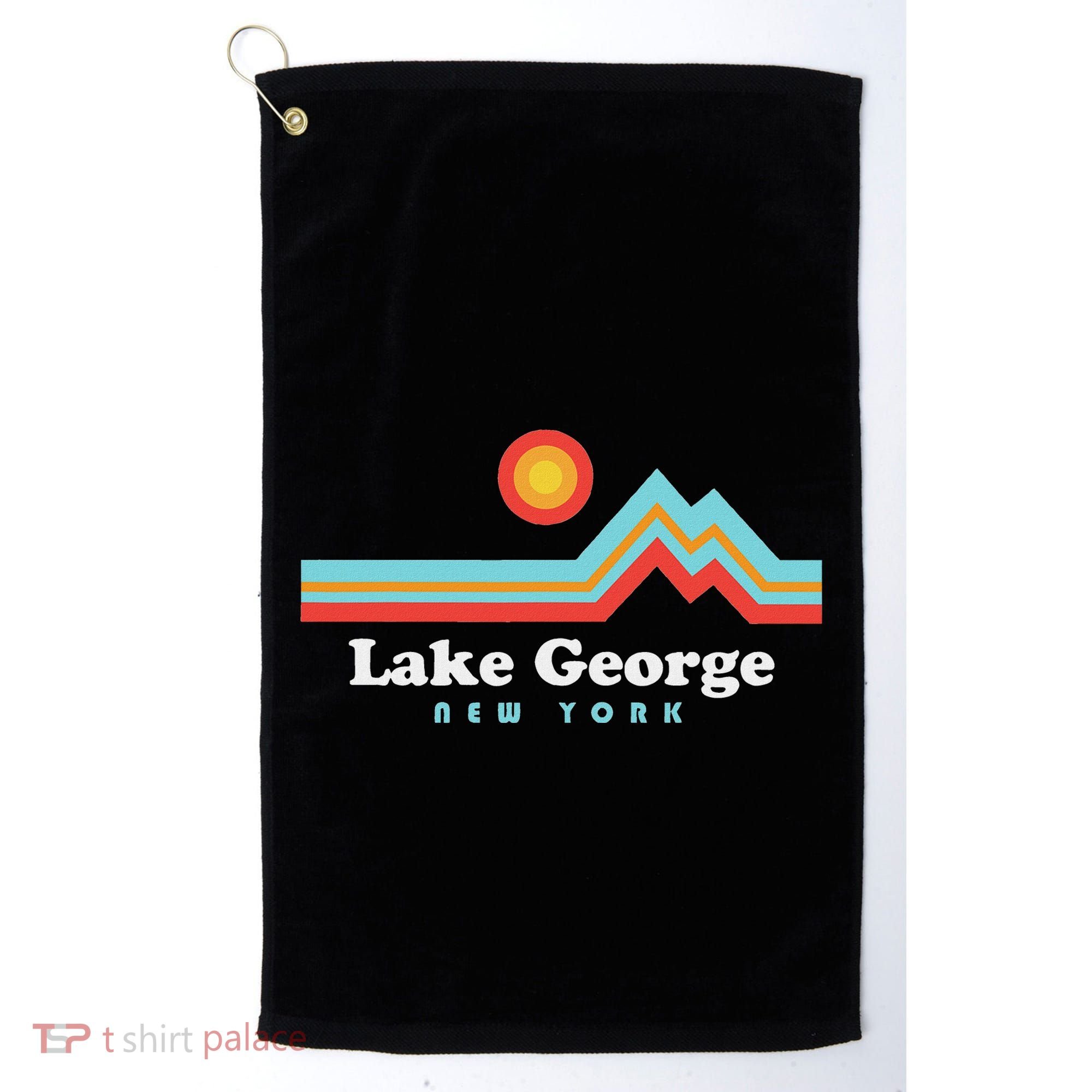 Lake George New York Sunset Mountains Golf Towel