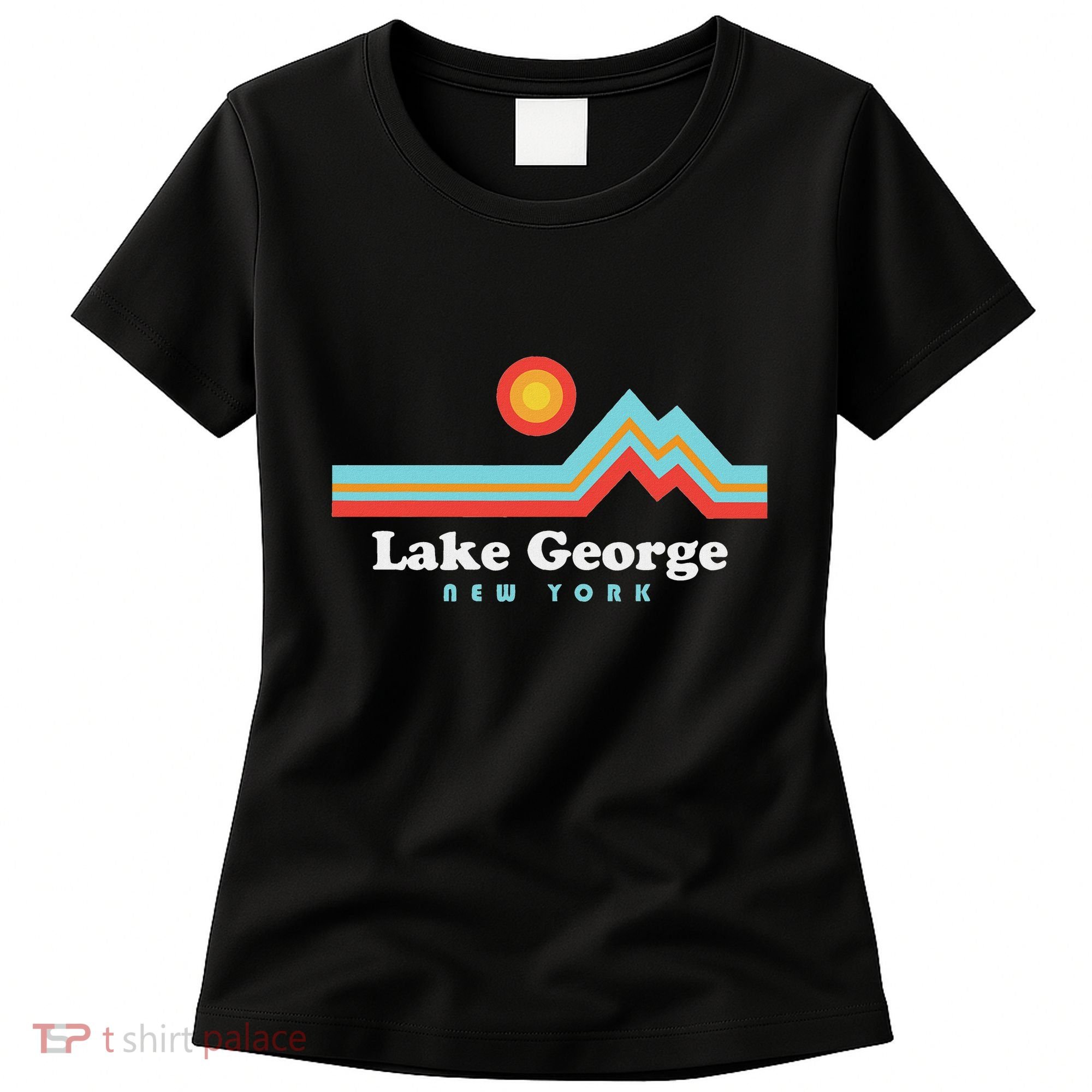Lake George New York Sunset Mountains Women's T-Shirt
