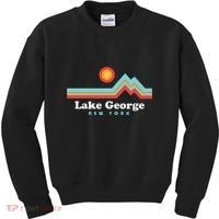 Lake George New York Sunset Mountains Kids Sweatshirt thumb 0