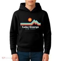 Lake George New York Sunset Mountains Kids Hoodie thumb 4
