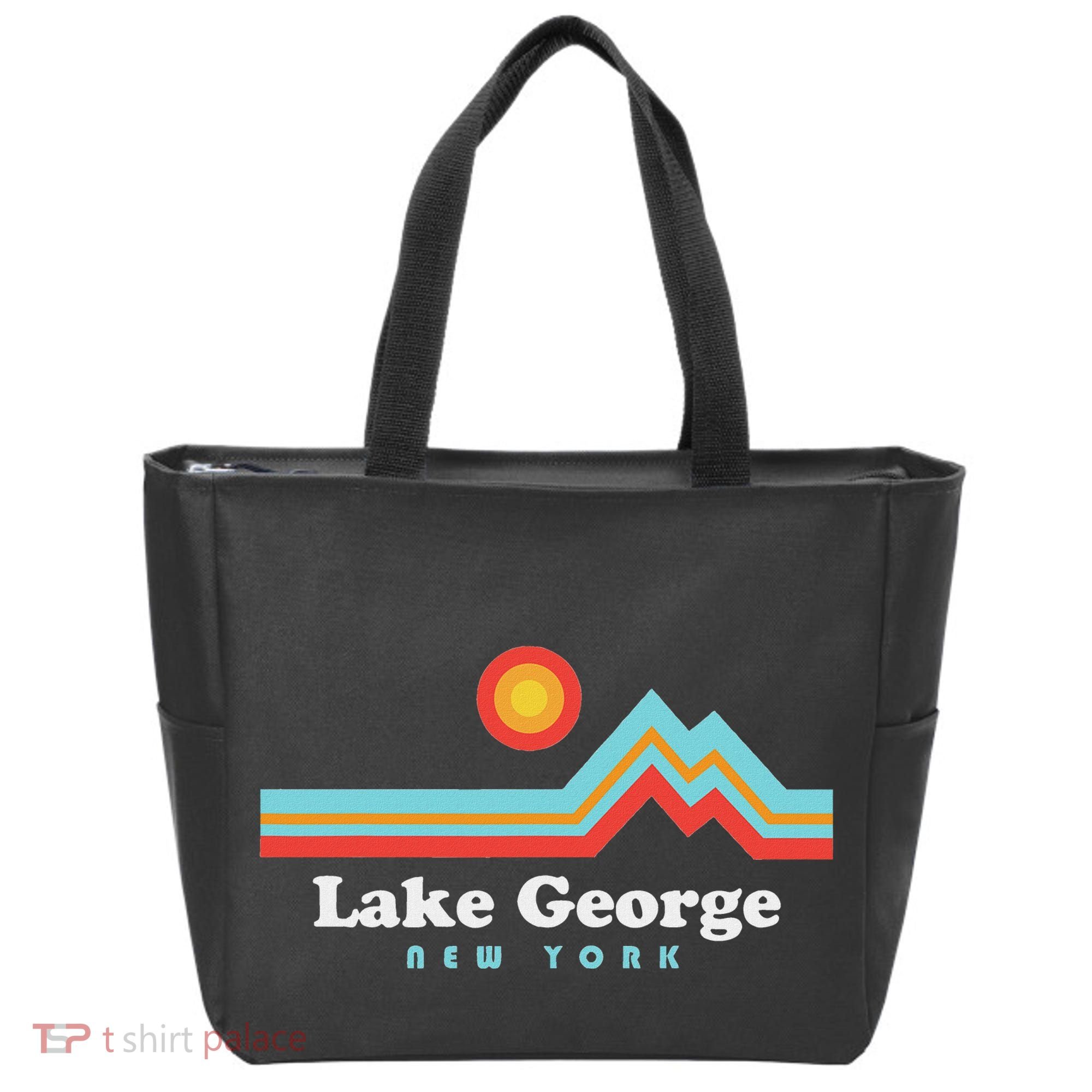 Lake George New York Sunset Mountains Tote Bag